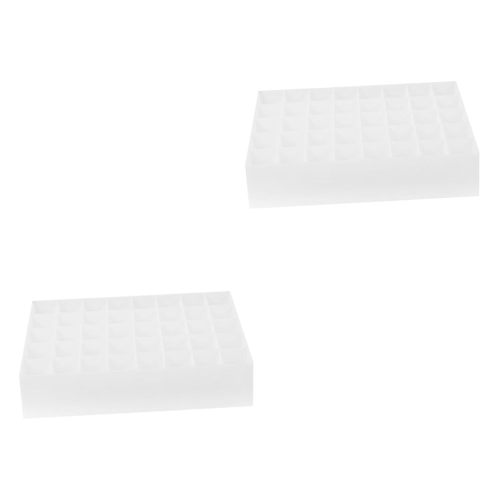 2pcs 40 Lipstick Stand 40 Slots Makeup Holder Lipstick Tubes Display Case Cosmetic Display Cases Storage Canister Lip Gloss Makeup Organizer Cosmetic Storage Boxes Dresser White