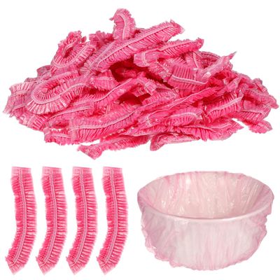 300 Pcs Disposable Shower Caps for Salons, Elastic Bowl Covers for Home, Hotel, Multi-use Liners, Pink