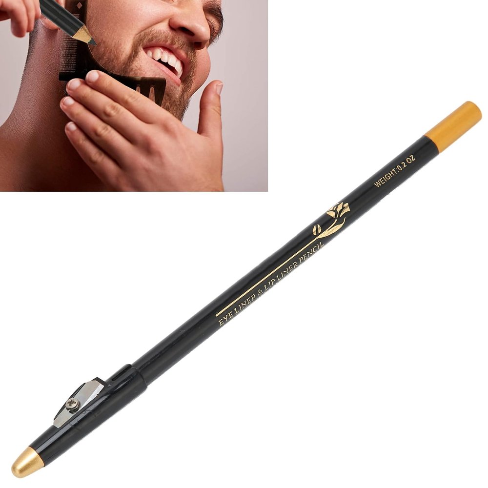 Beard Pencil Beard Shaping Tool Tracing Pen Tray Liner Beard Tracing Pen Barber Hairline Pencil Beard Mustache Combs (Black)
