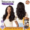 Sensationnel Curls Kinksandco Kinkyedges Wig - Kinky Blow Out 20 Inch 13X6 Lace Frontal Natural Kinkytexture Edged Hairline for Natural 3C to 4C Hair Textures (2 DARKBROWN) view 4
