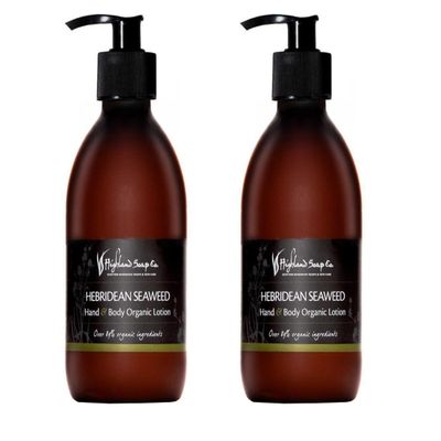 The Highland Soap Company, Hand & Body Organic Lotion, Hebridean Seaweed, 10 Fl Oz (Pack of 2)