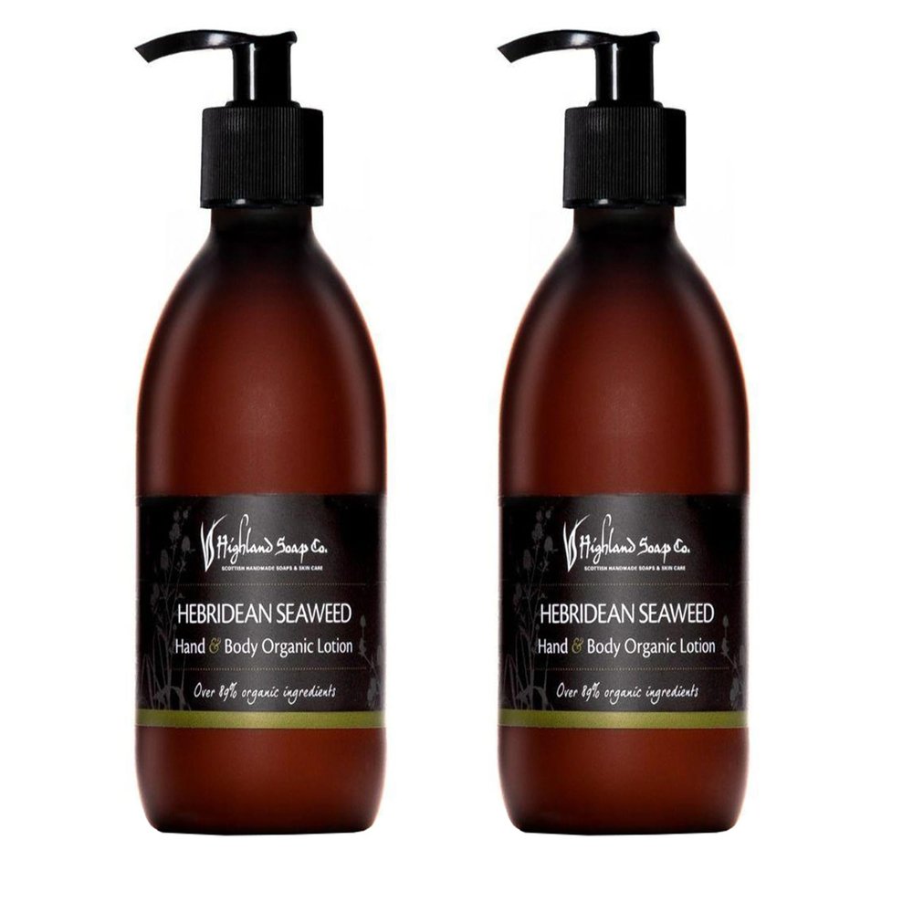 The Highland Soap Company, Hand & Body Organic Lotion, Hebridean Seaweed, 10 Fl Oz (Pack of 2)