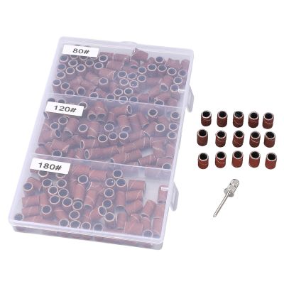 210Pcs Sanding Bands for Nail Drill Manicure Ring for Mandrel Care Accessories for Foot Calls Brown for Foot Nail Drill Bits