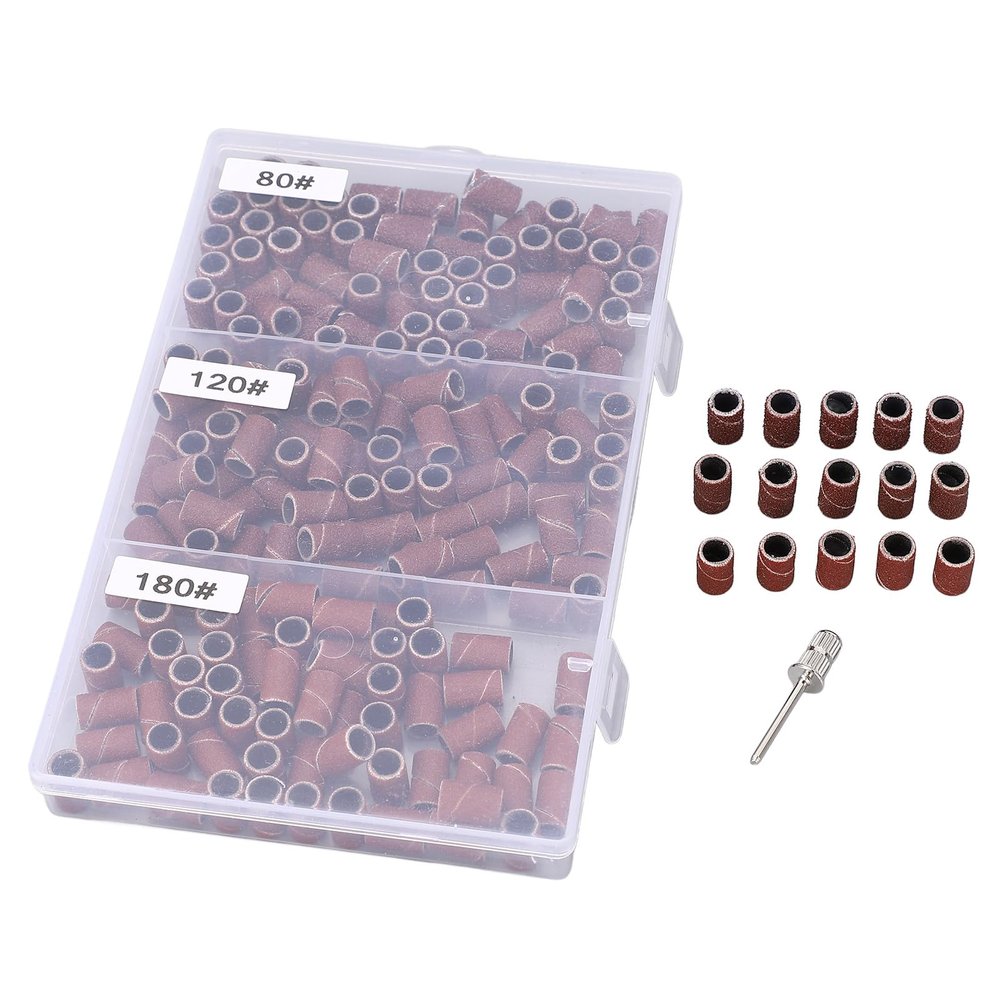 210Pcs Sanding Bands for Nail Drill Manicure Ring for Mandrel Care Accessories for Foot Calls Brown for Foot Nail Drill Bits