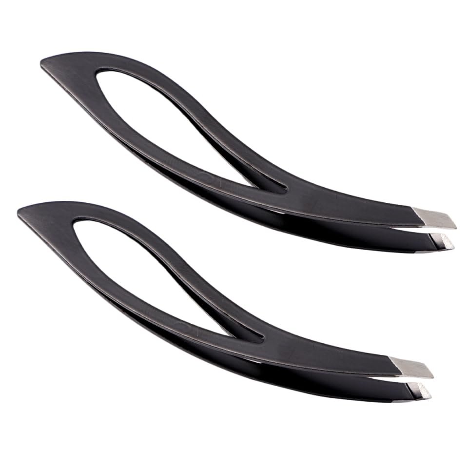 Ipetboom 2pcs Stainless Steel Eyebrow Tweezers Precision Eyebrow Clip Tool for Men and Women Easy to Use and Hair Removal