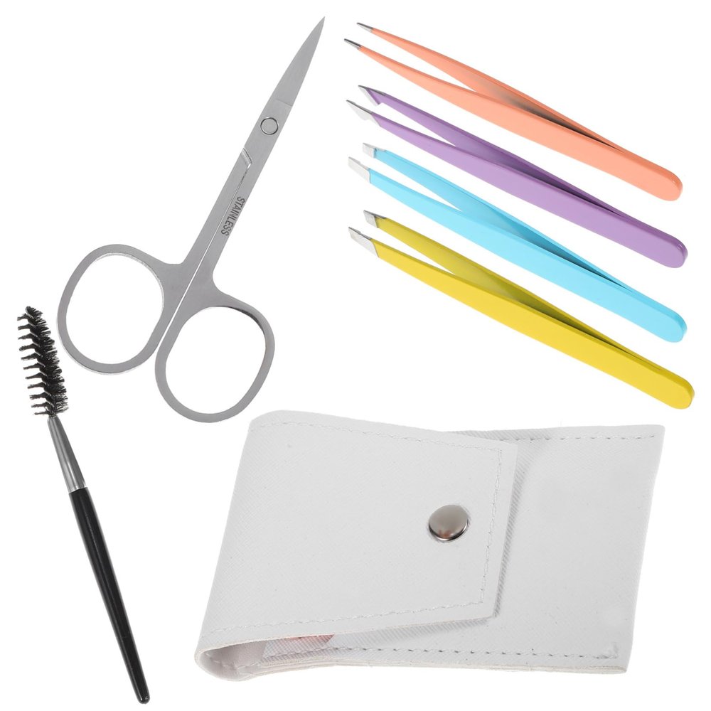 Ipetboom 6pcs Eyebrow Shaping Tweezer Tool Eyebrow Trimmer Kit for Home and Salon Use Lightweight and Portable