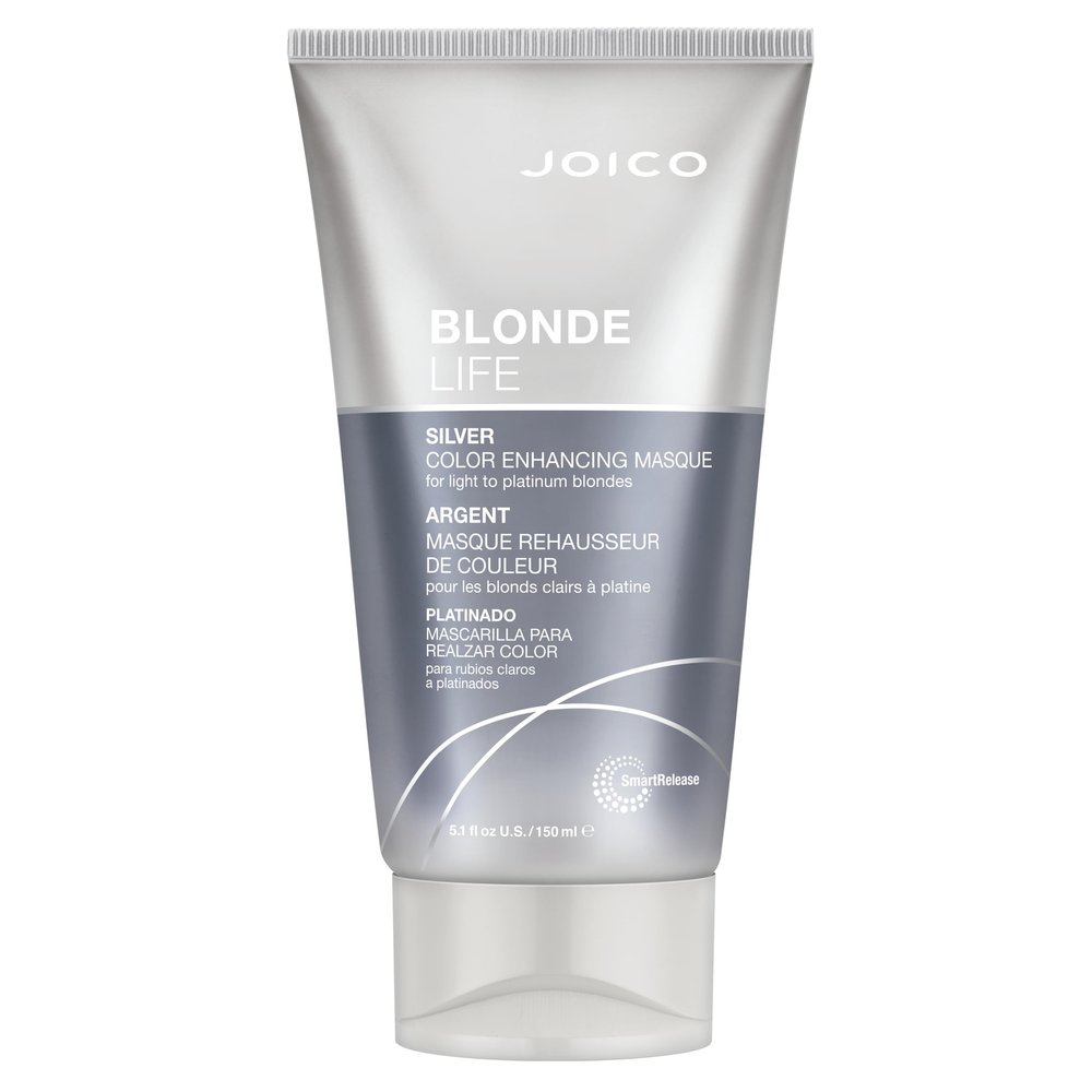 Joico Blonde Life Color Enhancing Masque | For Blonde Hair | Color Depositing Treatment | Maintain Unique Blonde Tones | Fortified With Monoi & Tamanu Oil | Silver| 5.1 Fl Oz
