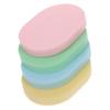Anneome 4pcs Facial Cleansing Sponges Portable Oval Exfoliating Tools for Daily Face Washing and Makeup Removal Soft Compressed Sponges Green Blue Pink Yellow view 1