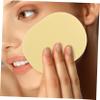 Anneome 4pcs Facial Cleansing Sponges Portable Oval Exfoliating Tools for Daily Face Washing and Makeup Removal Soft Compressed Sponges Green Blue Pink Yellow view 3