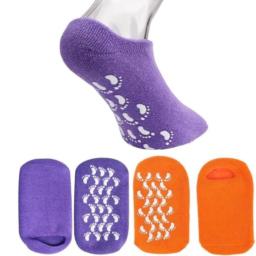 2 Pairs Gel Socks for Women Moisturizing Sock for Men Hard Rough Peeling Skin Soft Spa Repairing and Softening Calluses Dry Cracked Feet Skins Heels
