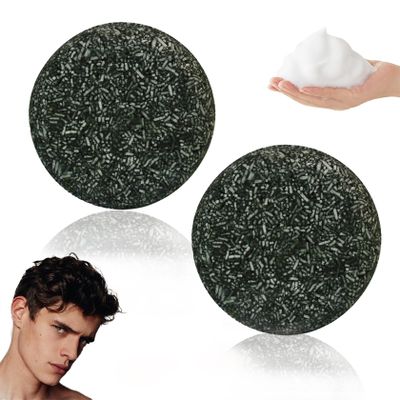 2PCS Black Shampoo Bar Soap,Moisturizing Gray Hair Reverse Soap Bar,Natural Hair Darkening Shampoo Soaps for Men & Women