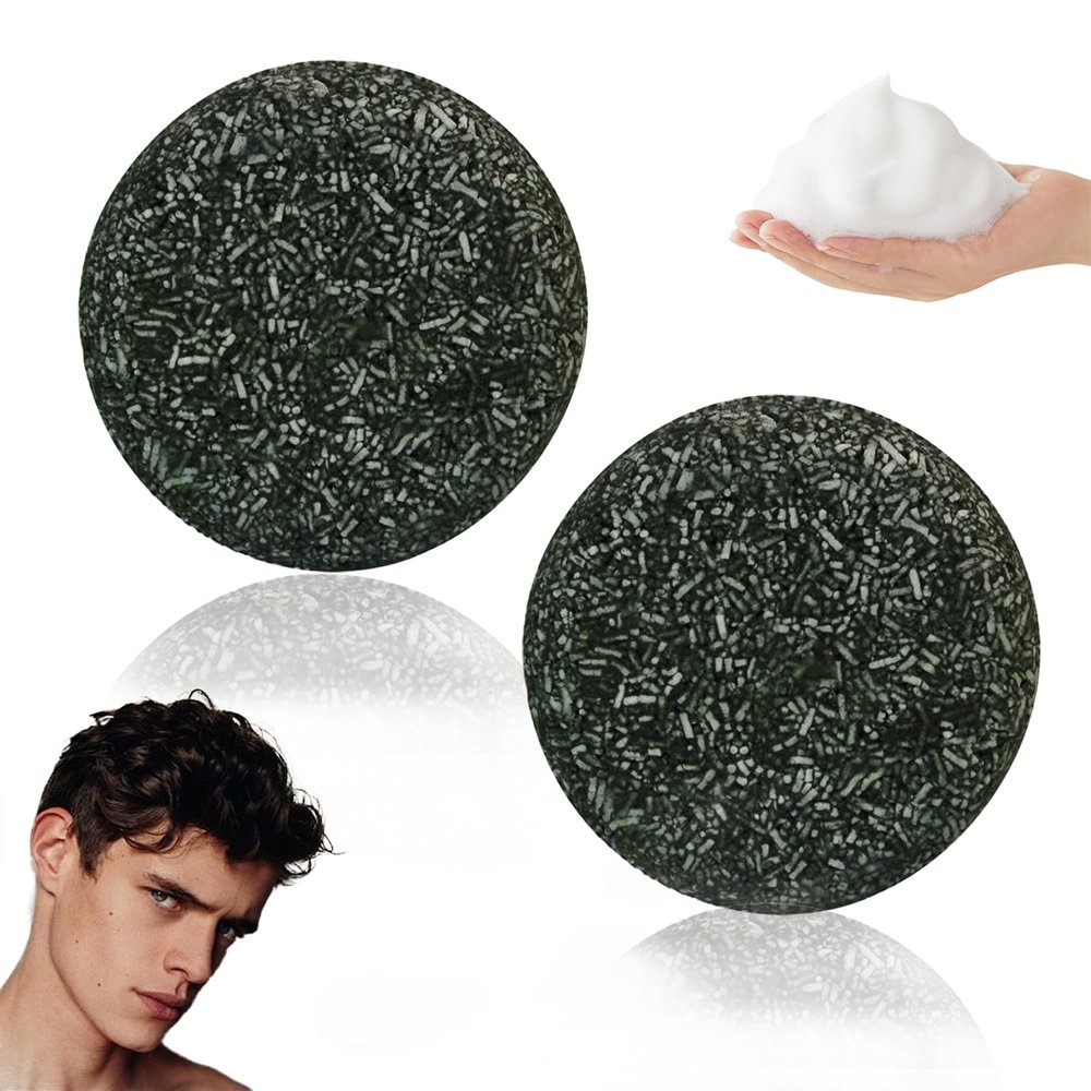2PCS Black Shampoo Bar Soap,Moisturizing Gray Hair Reverse Soap Bar,Natural Hair Darkening Shampoo Soaps for Men & Women