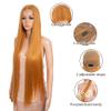 Style Icon 38" Ombre Green Yellow Lemon Wig Super Long Straight Wigs 6" Deeper Middle Part Lace Lace Front Wigs Orange Synthetic Wig (38", ORANGE20) view 2