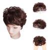 13x13 Natural Fluffy for Woman Human Hair Short Curly Hairpiece One Piece Clip in Hair Toppers 13cm/5.1inch (Dark brown) view 2