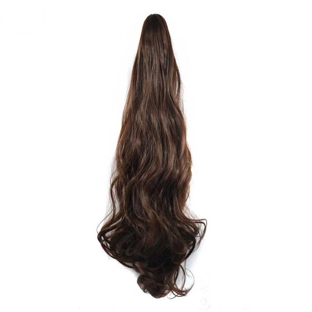 LOVULIFE Hair Chignon 20inches Ladies Fashionable Long Curly Hair Big Wave Synthetic Wig Claw Clip Style Ponytail Hair Extensions Hair Bun Messy Bun Hair Piece (Color : 07, Size : 55cm)