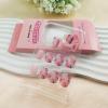 BDRUIXING Square Press on Nails Short French Pink Marble Design Reusable Acrylic Full Cover Ombre Stick on for Women Manicure 24 Pcs view 3