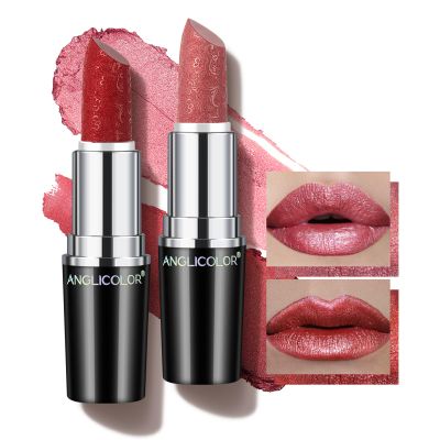 Anglicolor 2pcs Metallic Glitter Pink and Red Lipstick High Impact Lipcolor,Moisturizing Creamy Formula,Lipstick For Women,Smooth and Non-Sticky,Full-Coverage Lip Color
