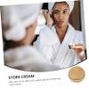 MERRYHAPY Plastic Cream Jar with Gold Finish Storage Container for Cosmetics Skincare and Travel Portable Design for Makeup Samples and Ointments view 2