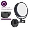 IBDRYKK Makeup Mirror Chrome Lighted Vanity Mirror Wall Mounted Double Sided 1X/10X Magnifying Vanity Mirror Swivel Extendable view 4