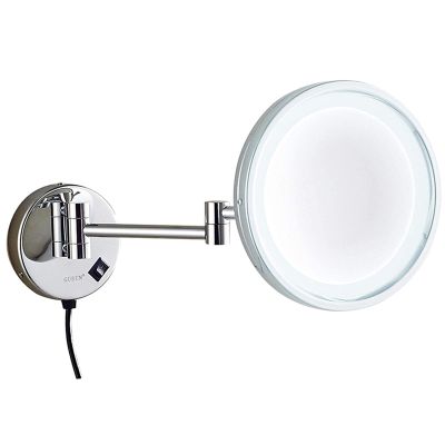 8.5 Inch Illuminated Makeup Mirror 3X/5X/7X/10X Magnification Mirror With Led Light Bathroom Extendable Wall-Mounted Vanity Shaving Mirror With Switch Plug Chrome 10X ( Color : Cromo , Size : 10X )