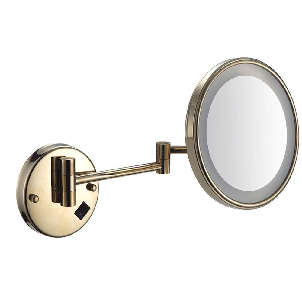 3X Magnification Wall Mounted Lighted Vanity Mirror LED Lighted 8 Inches Double Sided Makeup Mirrors Powered by Charging (Color : D)