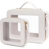 2 Pieces Travel Clear Makeup Bag, Large Cosmetic Bag with Zipper Small Clear Makeup Pouch for Purse Waterproof TSA Approved Toiletry Bag Case for Women Car Organizer Travel Essentials view 1