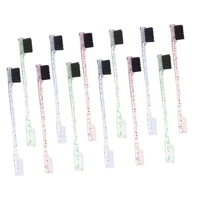 MAGICLULU 12pcs Dual End Eyebrow Brush Eyebrow Comb Edge Brush for Professional Makeup for Shaping Smoothing Brows for Home Travel Use