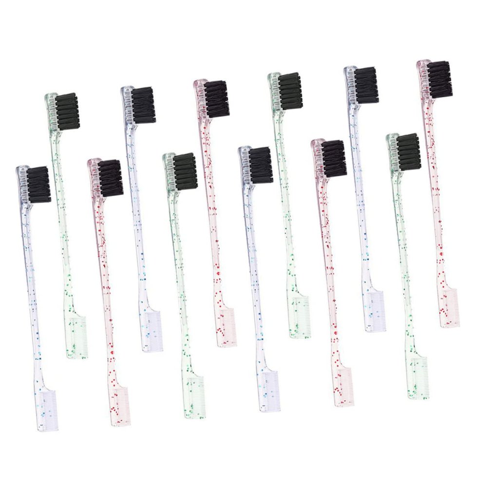MAGICLULU 12pcs Dual End Eyebrow Brush Eyebrow Comb Edge Brush for Professional Makeup for Shaping Smoothing Brows for Home Travel Use