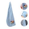 MERRYHAPY 1pc Coral Fleece Quick-Drying Hair Wrap Towel for Bath Super Absorbent Lightweight Breathable Soft for Hair Types Lovely Flower Pattern Design Light Blue view 4