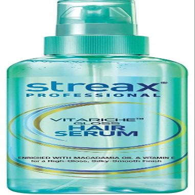 Streax- Professional -Vitariche Gloss Hair Serum For Women & Men | Enriched With Macadamia Oil and Vitamin E | For Gorgeous & Shiny Hair | Adds Shine To Hair, 100 ml Pack of 1