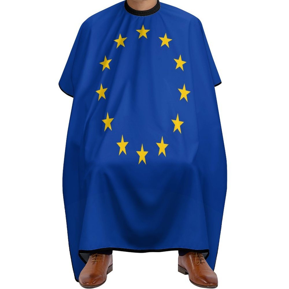 Vafogehu Adult Barber Cape European Union Flag Hairdresser Haircut Shawl Barber Apron