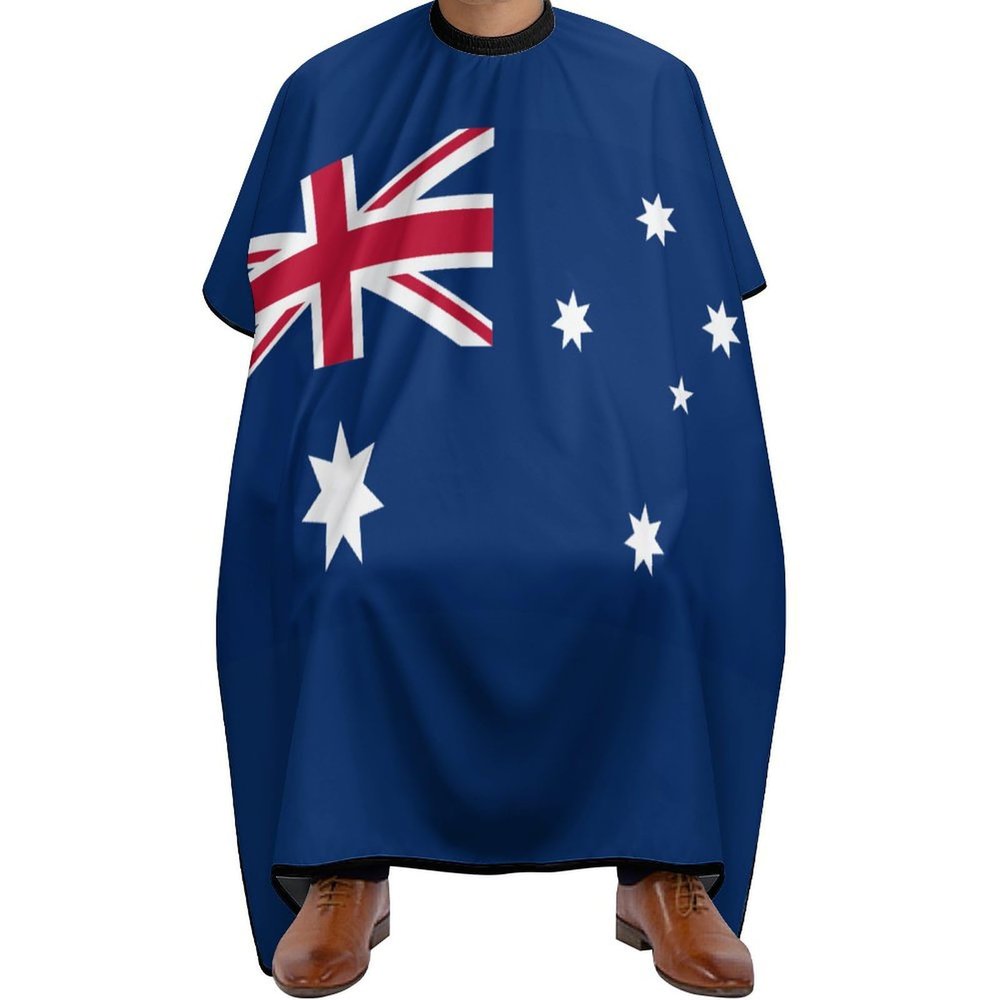 Vafogehu Adult Barber Cape Australian Flag Hairdresser Haircut Shawl Barber Apron