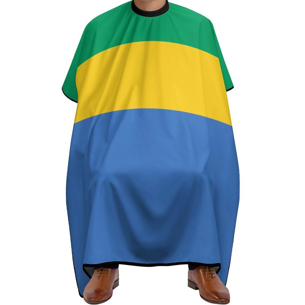Adult Barber Cape Gabonese Flag Hairdresser Haircut Shawl Barber Apron