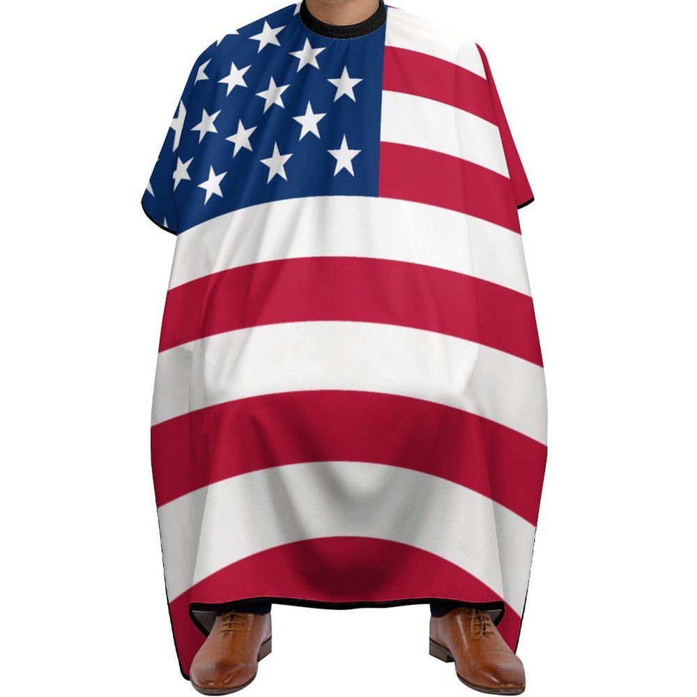 Vafogehu Adult Barber Cape American Flag Hairdresser Haircut Shawl Barber Apron