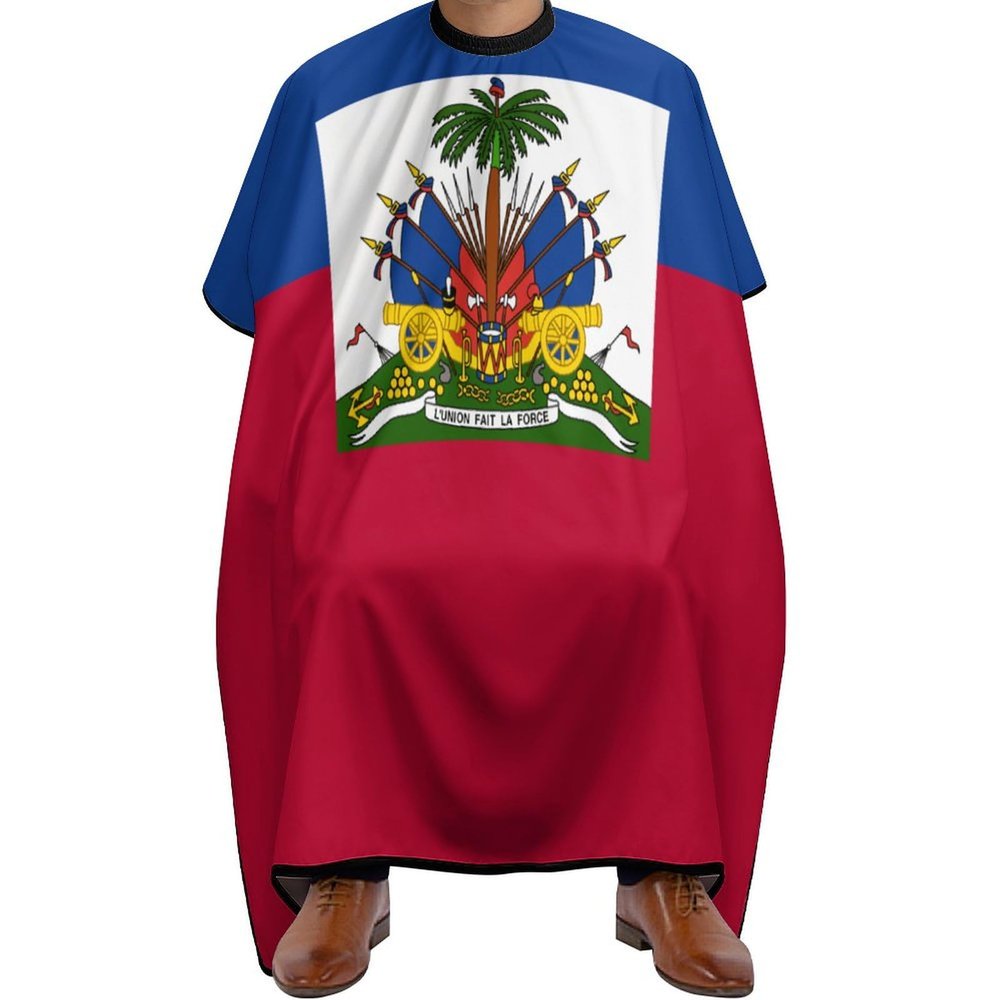 Vafogehu Adult Barber Cape Haiti Flag Hairdresser Haircut Shawl Barber Apron