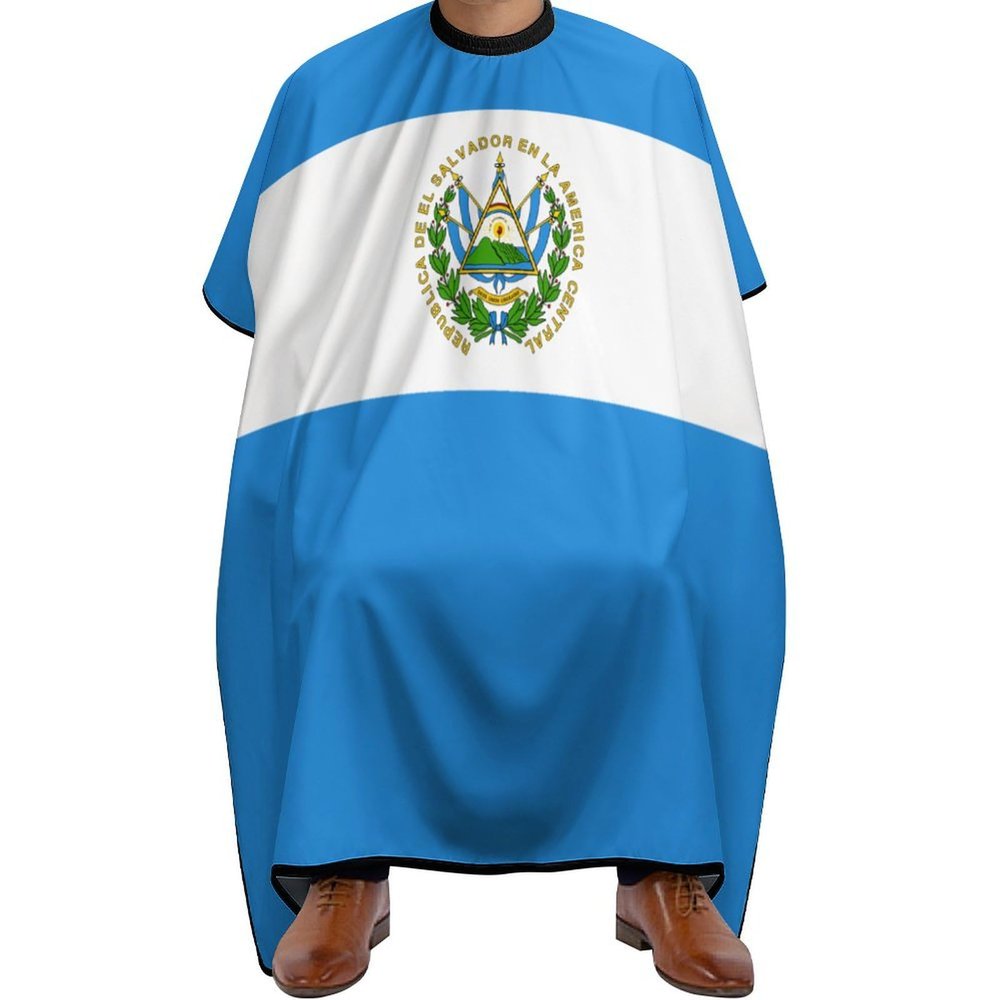Vafogehu Adult Barber Cape El Salvador Flag Hairdresser Haircut Shawl Barber Apron