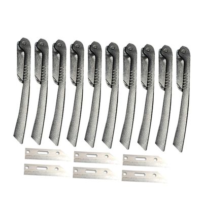 MAGICLULU Portable Foldable Eyebrow Trimmer Stainless Steel Razor with Replaceable Blades for Precise Eyebrow Grooming Travel-Friendly Makeup