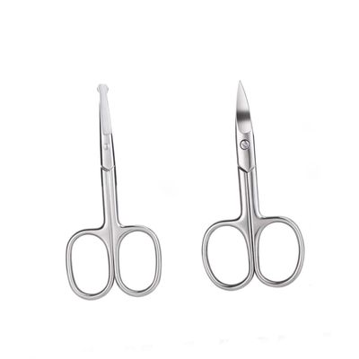 MAGICLULU 2pcs Stainless Steel Eyebrow Scissors and Nose Hair Trimmer Set Safe Precision Blades for Gentle Trimming of Facial Hair for Men and Women
