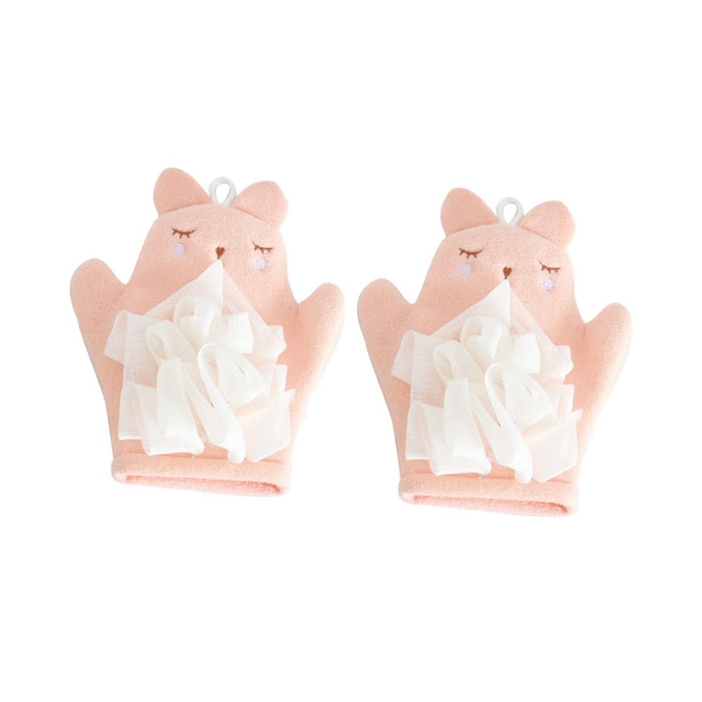 MERRYHAPY 2pcs Bath Gloves Loofah Exfoliating Sponge Scrubber for Boys and Girls Adults Bathing Glove Gentle Massage Quick-dry Material