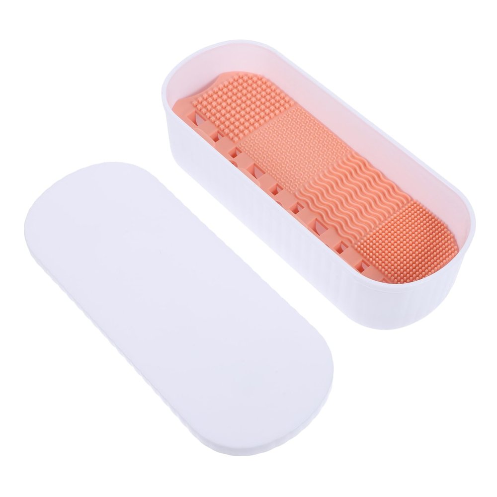Ciieeo Makeup Brush Cleaner Box Portable Makeup Tools Drying Holder for Women Compact Design for Easy Travel Home Use