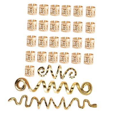 MAGICLULU 28pcs Dreadlock Hair Cuffs and Spiral Braids Jewelry Accessories Unique Hair Charms for Parties Weddings and Fashion Shows