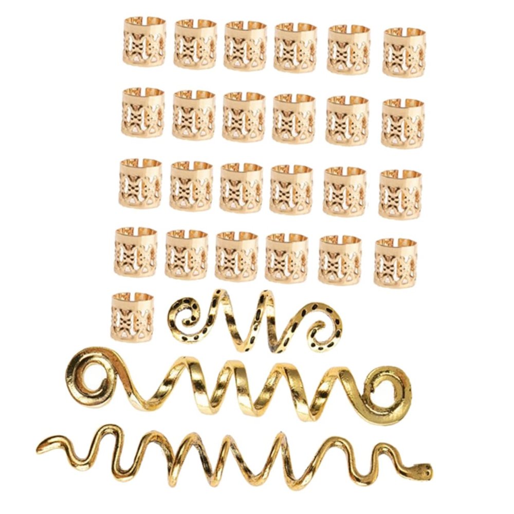 MAGICLULU 28pcs Dreadlock Hair Cuffs and Spiral Braids Jewelry Accessories Unique Hair Charms for Parties Weddings and Fashion Shows
