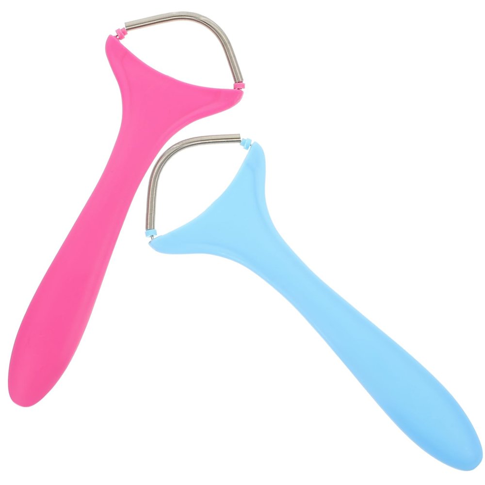Beaupretty 2pcs Facial Hair Remover for Women Manual Upper Lip Hair Removal Spring Tool Ergonomic Design for Easy Use for Sensitive Skin Includes Pink and