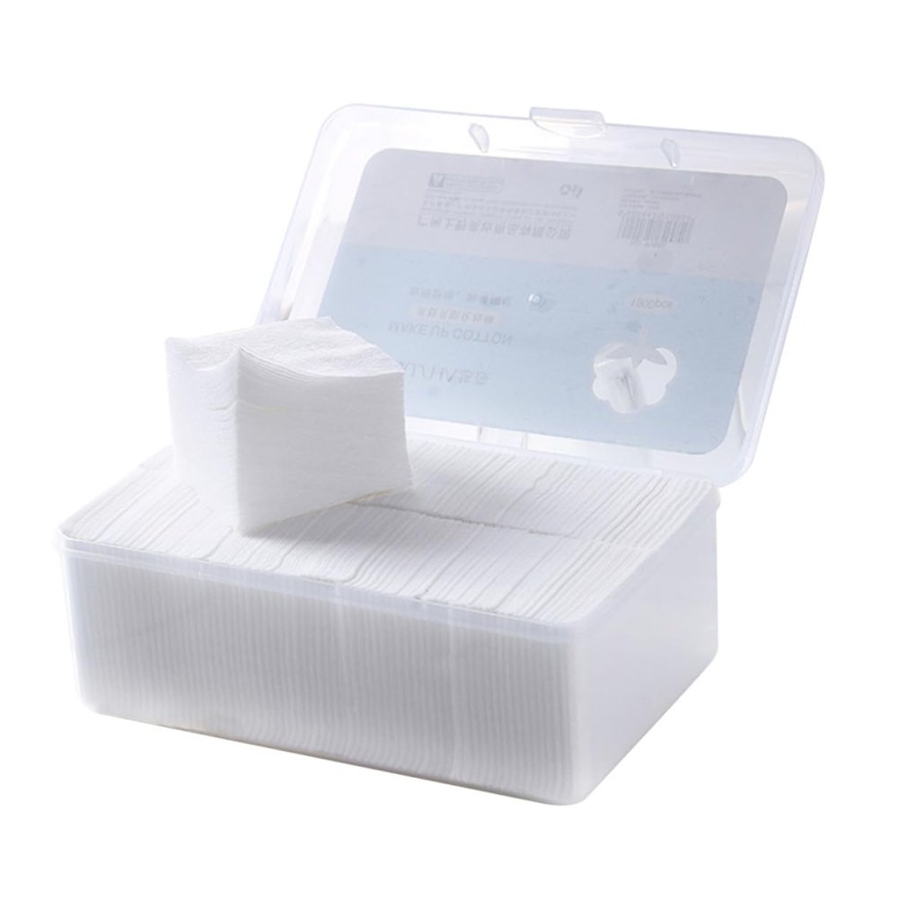 VINTORKY 1000pcs Non-Woven Makeup Pads for Face Skin-Friendly Cosmetic Cotton Rounds for Makeup Removal Lightweight and Facial Cleansing Pads Storage Box