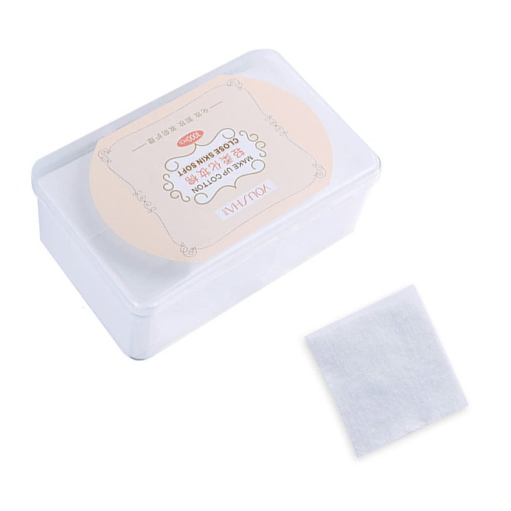 HAKIDZEL 1000pcs Non-Woven Makeup Facial Pads Thin Skin-Friendly Cosmetic Pads for Face Makeup Removal with Storage Box Skincare Routine