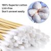 1000PCS 6" Cotton Swabs in Storage Box - Long Cotton Swab with Bamboo Sticks - Lint Free, Highly Absorbent Single Tipped Applicators for Makeup, Pet Care, Home Cleaning view 3