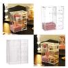 Acrylic Makeup Organizer Clear Cosmetic Brush Holder with Dustproof Lid 3 Drawers Cosmetic Storage Box view 3