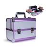 BELWEIS Tool Box Organizer Toolbox Makeup Train Case Professional Cosmetic Box Portable Aluminum Makep Box with Foldable 4 Trays and 2 Lock and Buckle Toolbox for Tools view 1