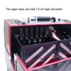 BELWEIS Tool Box Organizer Toolbox Makeup Train Case Professional Cosmetic Box Portable Aluminum Makep Box with Foldable 4 Trays and 2 Lock and Buckle Toolbox for Tools view 4