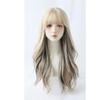 Azedssw Long Wave Wig Womens Wig With Bangs Blonde Cospaly Daily Party Synthetic Wigs Natural Fake Hair view 1